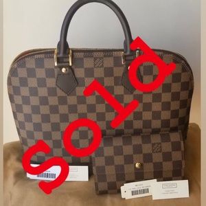 Louis Vuitton Damier MM Alma bag & wallet.